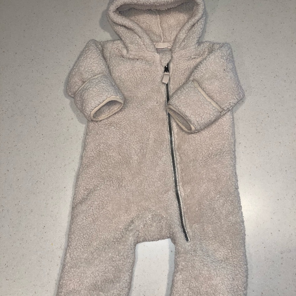 Hanna Andersson Onesie - Cream Fleece w/ Hood + Ears